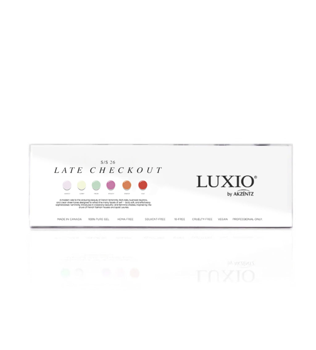 LUXIO® LATE CHECKOUT COLLECTION (HEMA-Free / 10-Free / Cruelty-Free / Vegan)